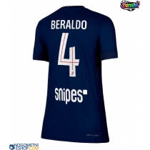 Ženski Nogometni dresi Paris Saint-Germain Lucas Beraldo #4 Domači 2025-26 Kratek Rokav